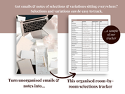 Home Building Selections Planner | Track all selections & variations