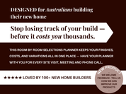 Home Building Selections Planner | Track all selections & variations