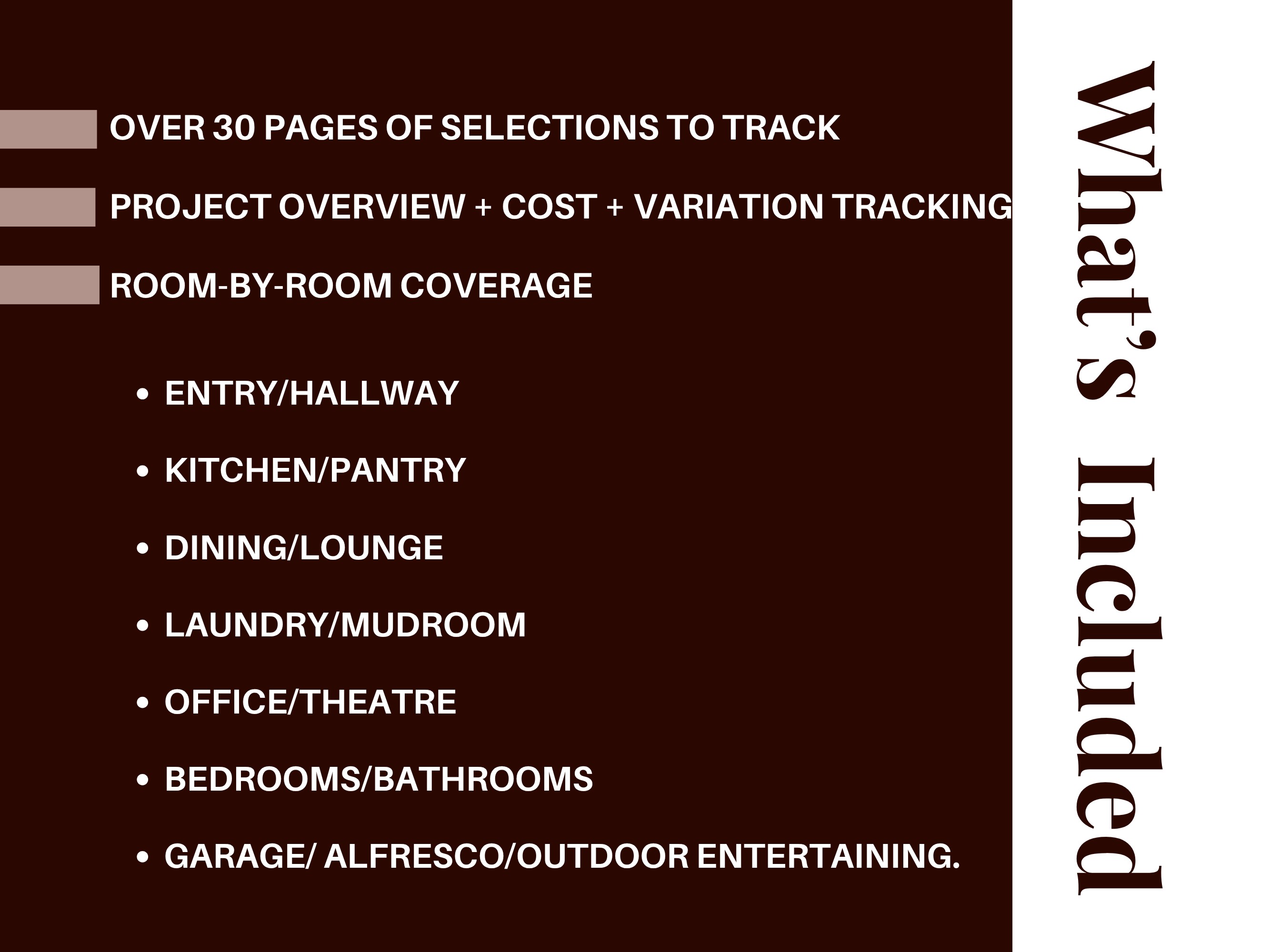 Home Building Selections Planner | Track all selections & variations