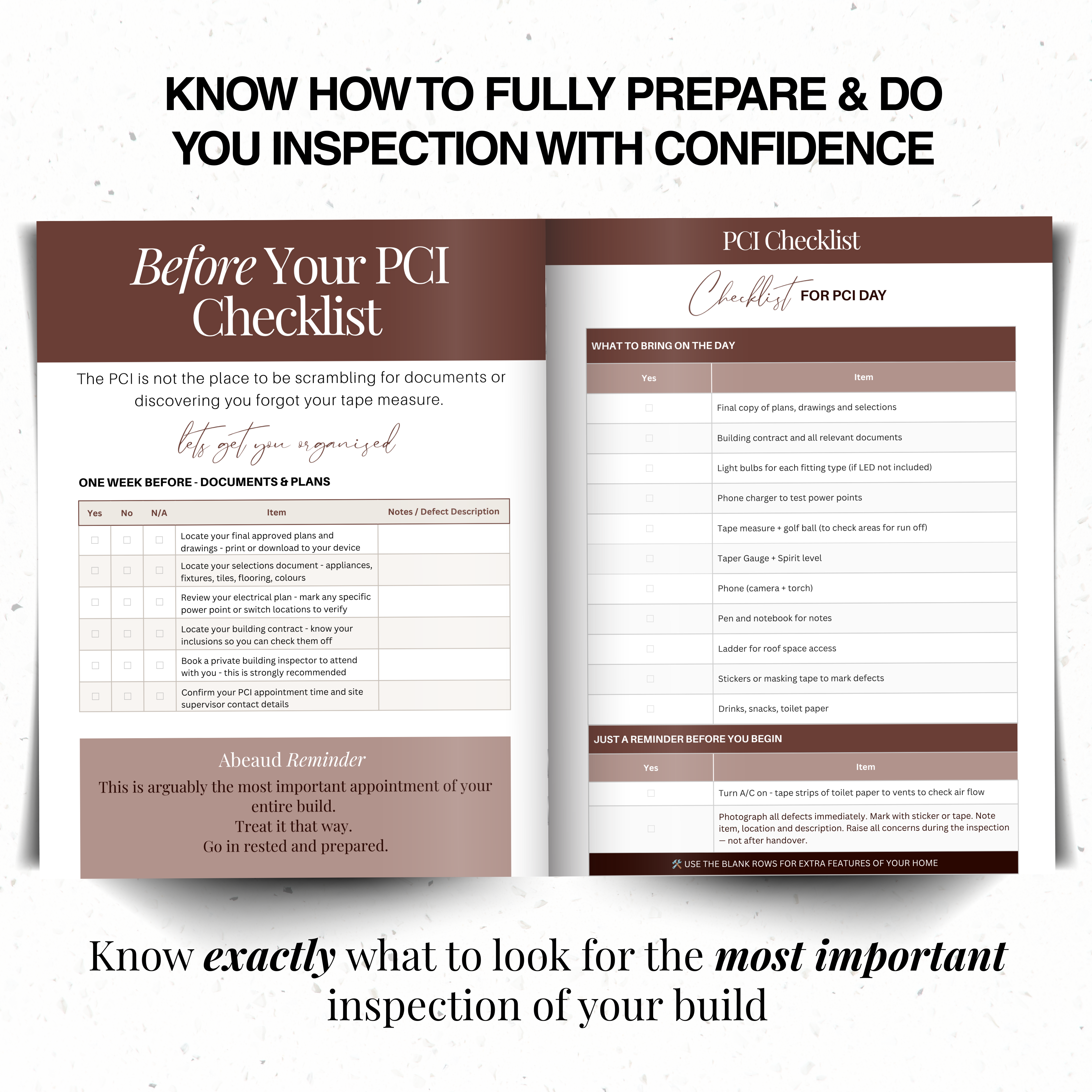 Practical Completion Inspection Checklist