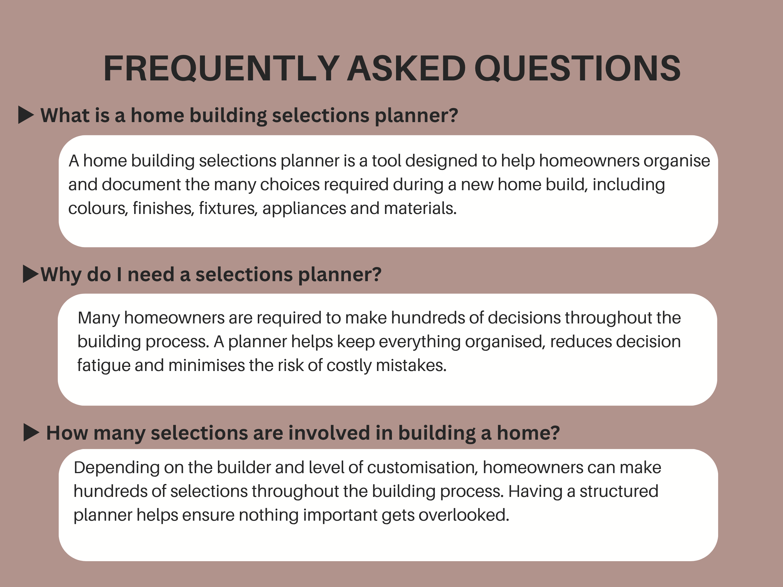 Home Building Selections Planner | Room-by-Room Checklist