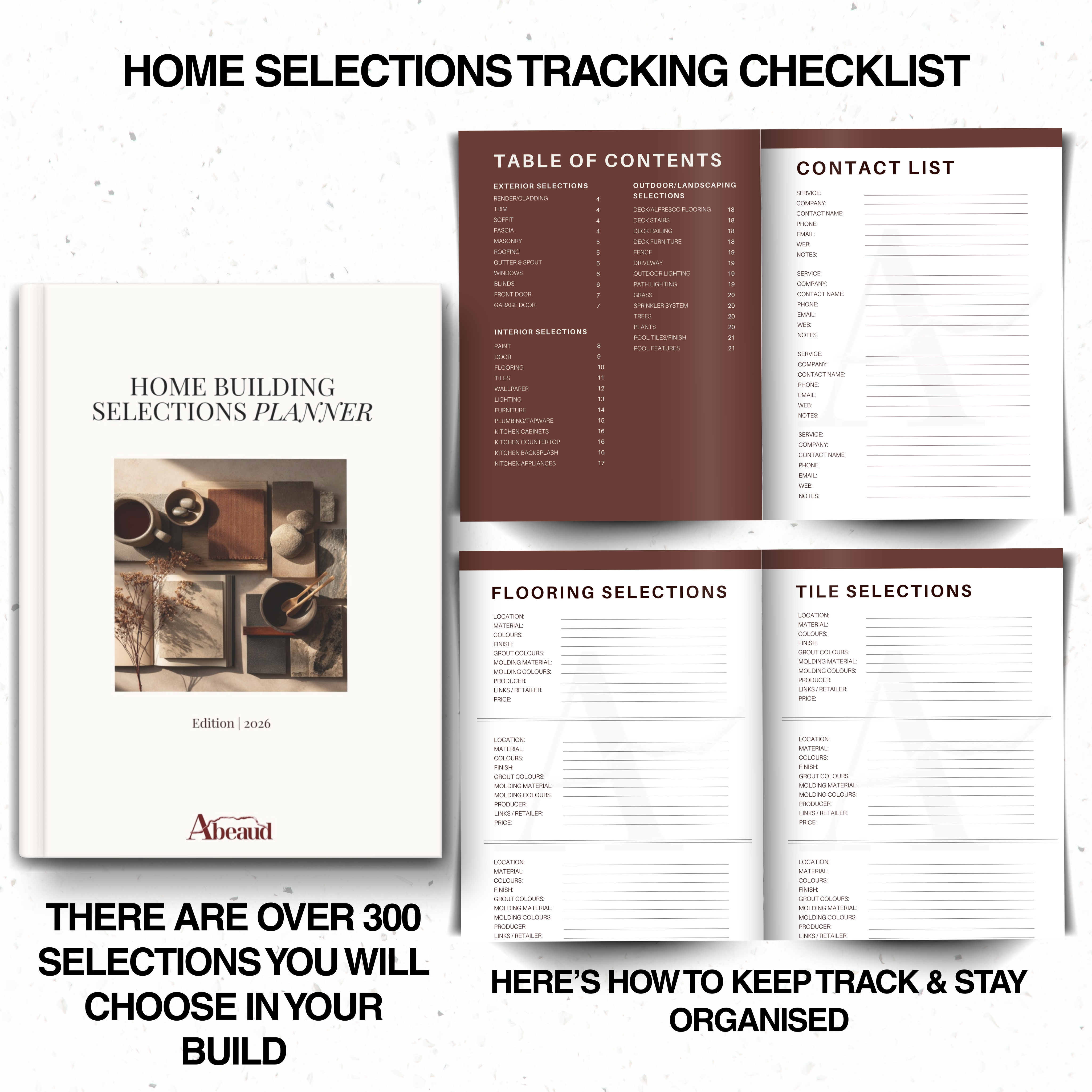 Home Building Selections Planner | Room-by-Room Checklist