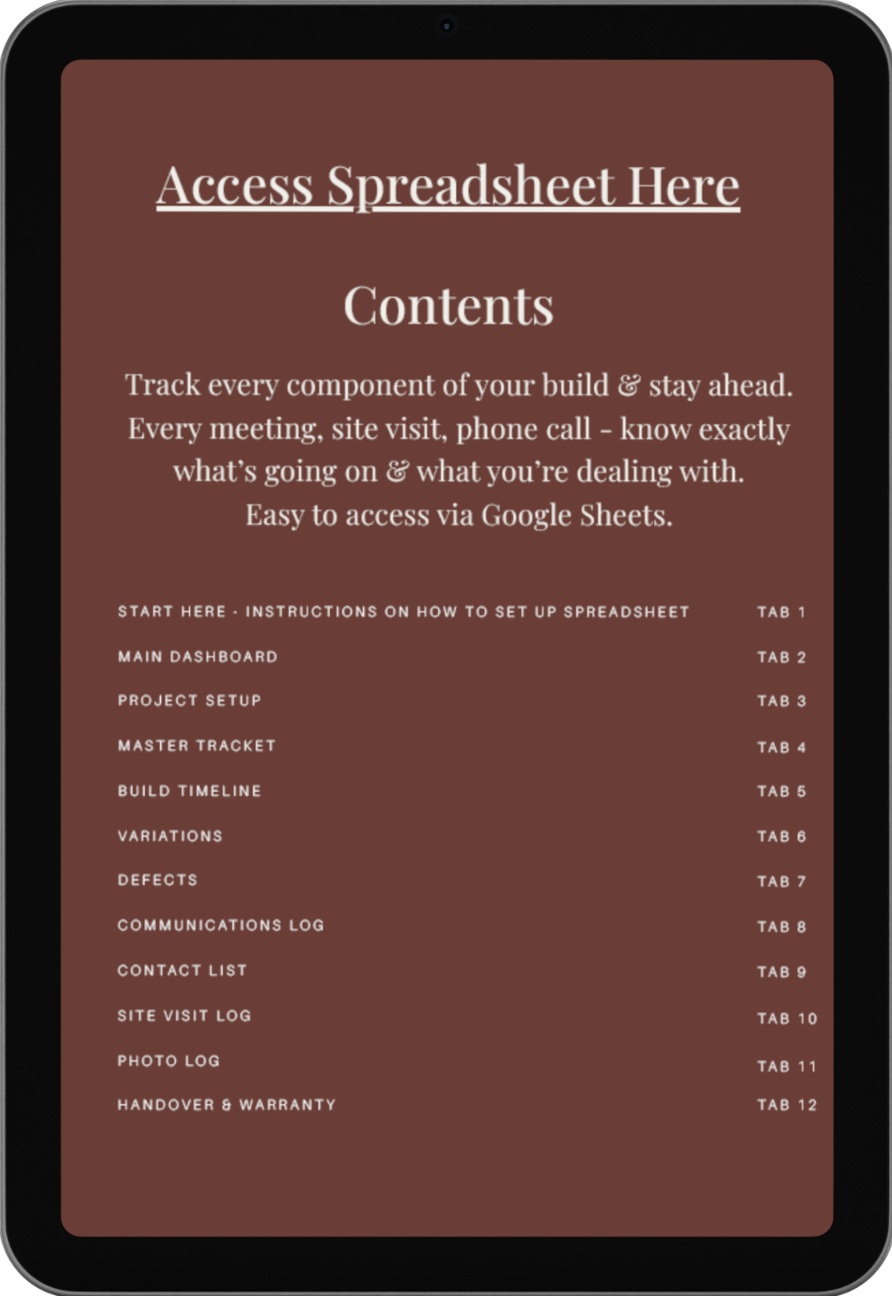 Track Your Entire Build